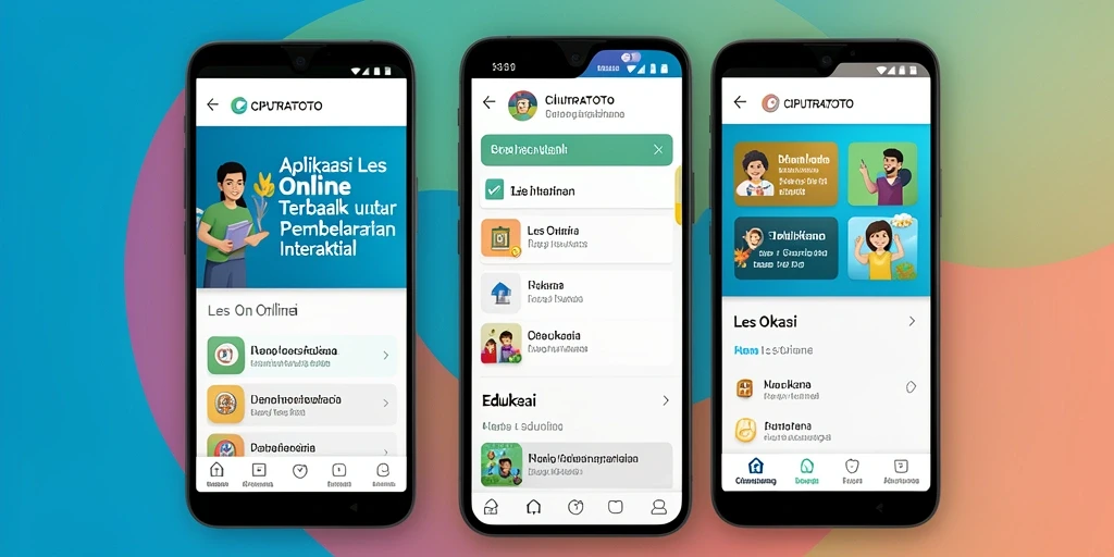 Antarmuka CIPUTRATOTO menampilkan fitur-fitur Les Online yang interaktif.