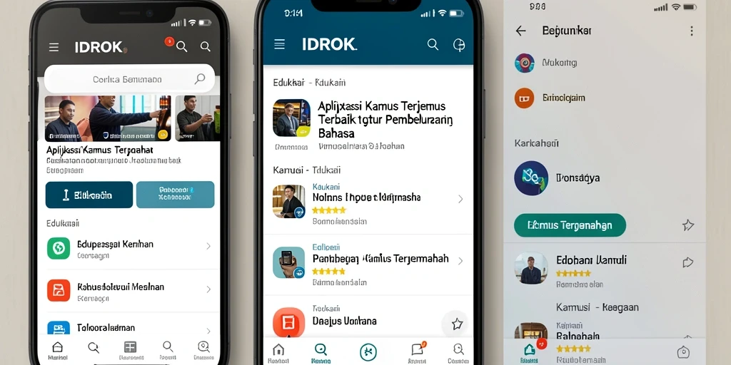 Antarmuka pengguna aplikasi IDROK yang sederhana dan fungsional.