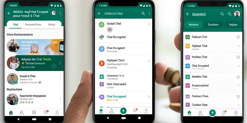Antarmuka pengguna IND666 untuk chat yang aman dan nyaman.