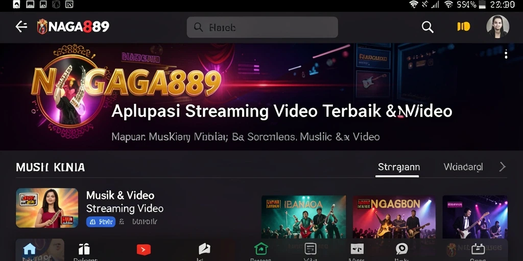 Antarmuka menarik NAGA889 dengan berbagai pilihan Streaming Video.