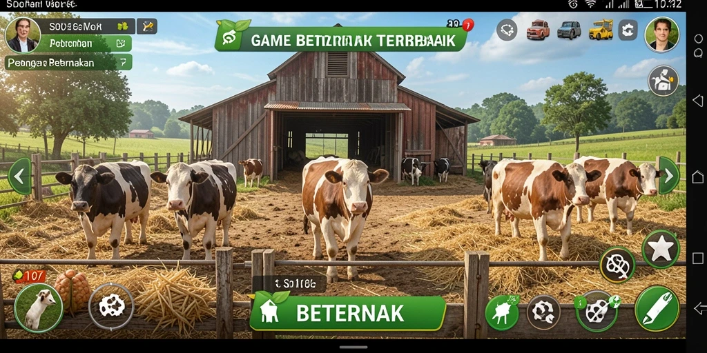 Tampilan antarmuka <strong>SD107</strong> menunjukkan aktivitas beternak yang menyenangkan.