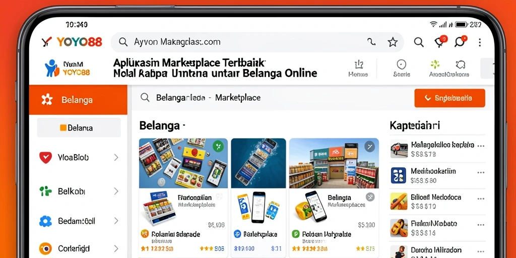 Tampilan antarmuka aplikasi YOYO88 yang user-friendly untuk belanja online.