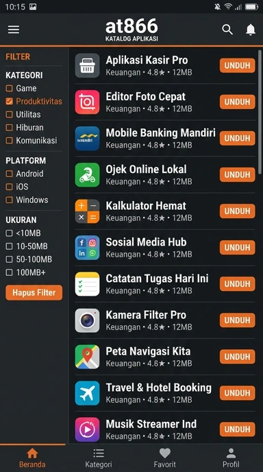 Pusat Akses Aplikasi Populer dan Kanal Uji at866